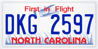 NC license plate DKG2597