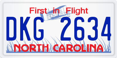 NC license plate DKG2634