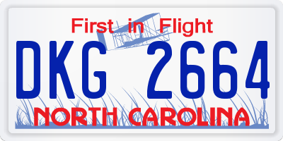 NC license plate DKG2664