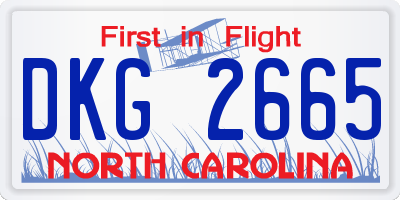 NC license plate DKG2665