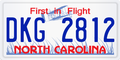 NC license plate DKG2812