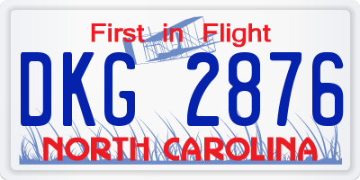 NC license plate DKG2876