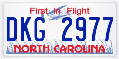 NC license plate DKG2977