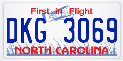 NC license plate DKG3069