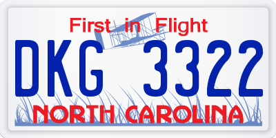 NC license plate DKG3322