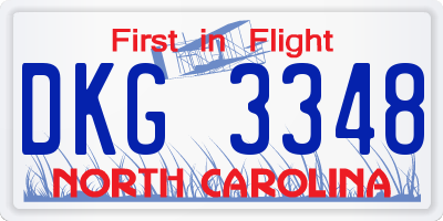 NC license plate DKG3348