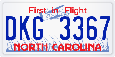 NC license plate DKG3367