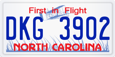 NC license plate DKG3902