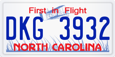 NC license plate DKG3932