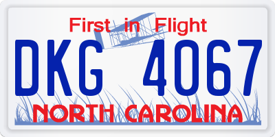 NC license plate DKG4067