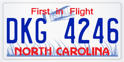 NC license plate DKG4246