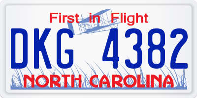 NC license plate DKG4382