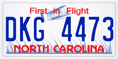 NC license plate DKG4473
