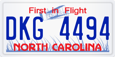 NC license plate DKG4494