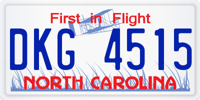 NC license plate DKG4515