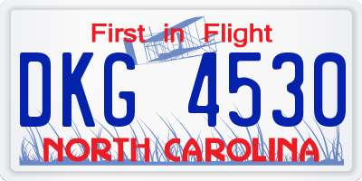 NC license plate DKG4530