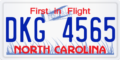 NC license plate DKG4565