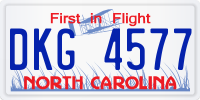 NC license plate DKG4577