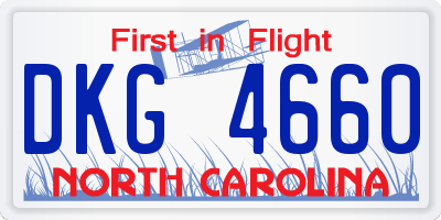 NC license plate DKG4660