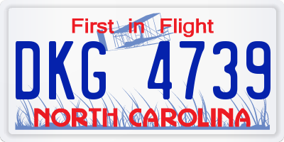 NC license plate DKG4739