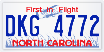 NC license plate DKG4772