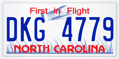 NC license plate DKG4779