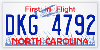 NC license plate DKG4792