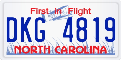 NC license plate DKG4819