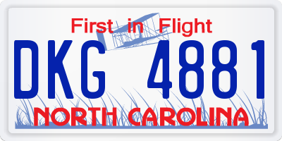 NC license plate DKG4881