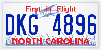 NC license plate DKG4896