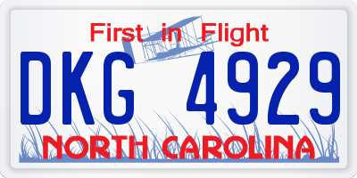 NC license plate DKG4929