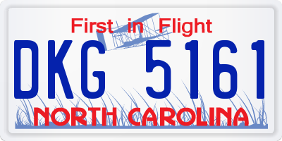 NC license plate DKG5161