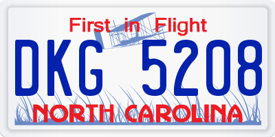 NC license plate DKG5208