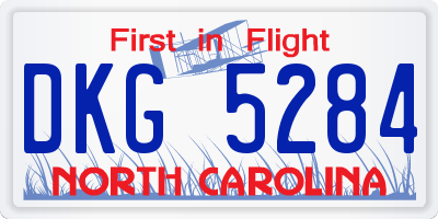 NC license plate DKG5284
