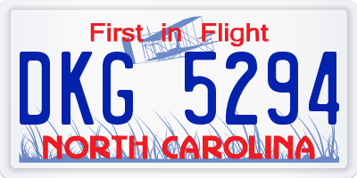 NC license plate DKG5294