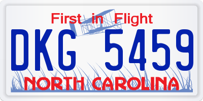 NC license plate DKG5459