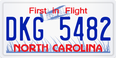 NC license plate DKG5482