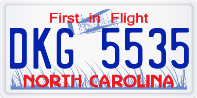 NC license plate DKG5535