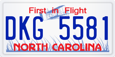 NC license plate DKG5581