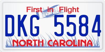 NC license plate DKG5584