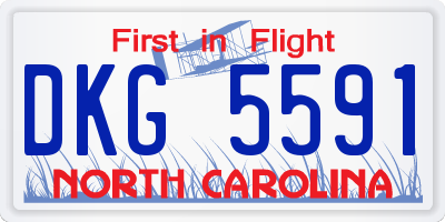 NC license plate DKG5591