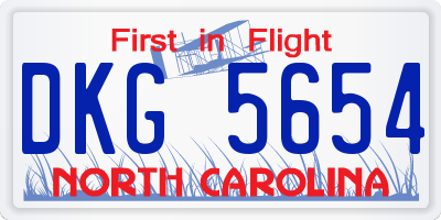NC license plate DKG5654