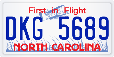 NC license plate DKG5689