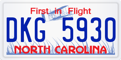 NC license plate DKG5930