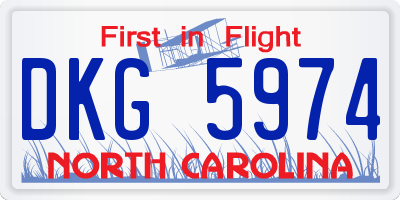 NC license plate DKG5974