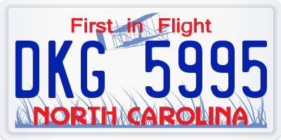 NC license plate DKG5995