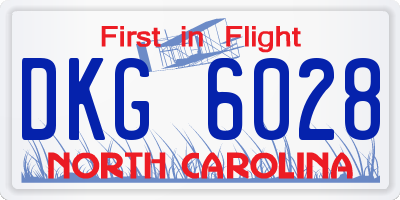 NC license plate DKG6028