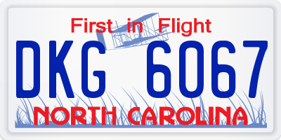 NC license plate DKG6067