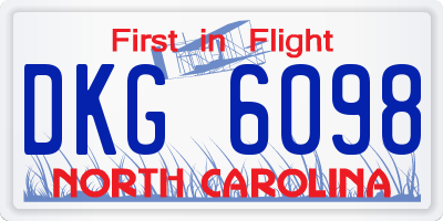 NC license plate DKG6098