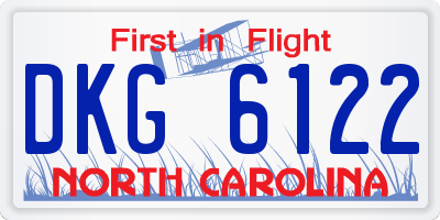 NC license plate DKG6122